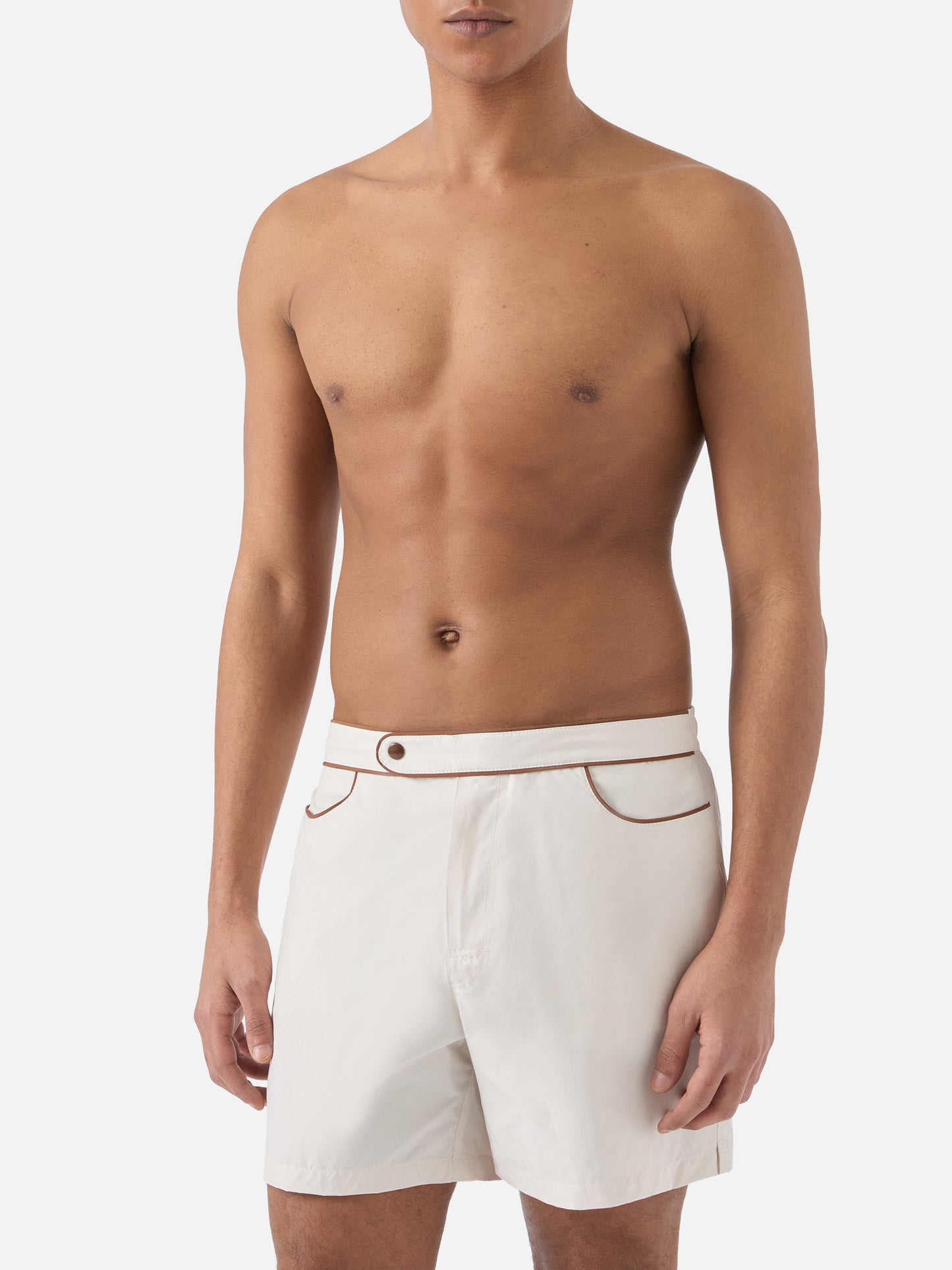 Master Piping Badeshorts in Weiß 