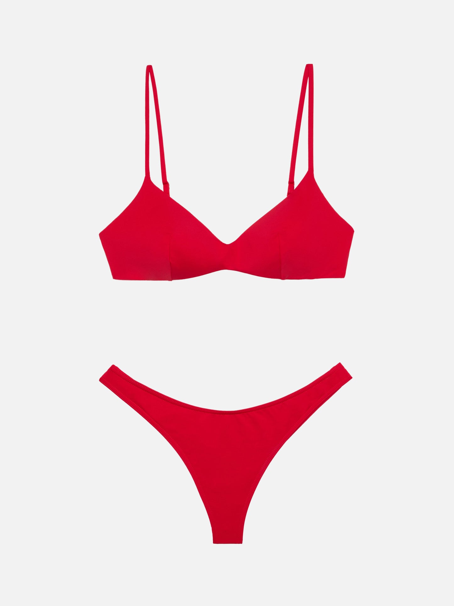 May Naomi Triangel-Bikini mit tiefem Ausschnitt in Rot 