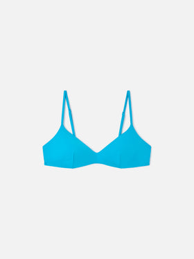 Top bikini May a bralette con scollo profondo turchese