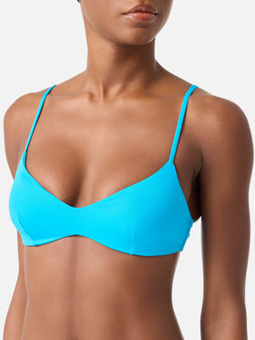 May Noelle türkiser Bralette-Bikini mit Rundhalsausschnitt 