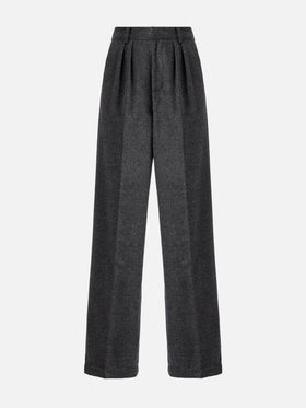 Marcel straight-leg trousers grey melange with pleats