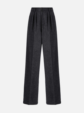 Marcel straight-leg trousers grey melange with pleats