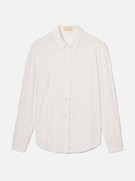 Meredith broderie anglaise cotton shirt in white