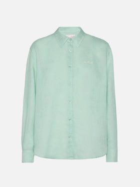 Camicia classica in lino Meredith con ricamo Saint Barth