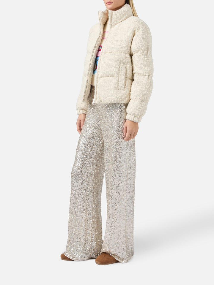 Doudoune matelassée Maddy Tweed en tweed lurex 
