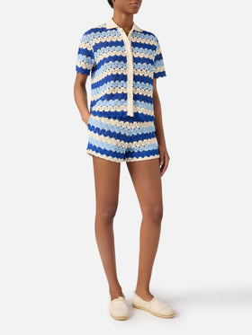 Short de crochet Meave à rayures bleues 