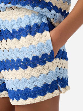 Short de crochet Meave à rayures bleues 