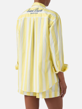 Yellow striped Meave cotton shorts