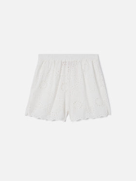 White Meave broderie anglaise shorts