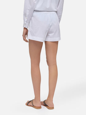 Meave white seersucker cotton pull-up shorts - MC2 Saint Barth