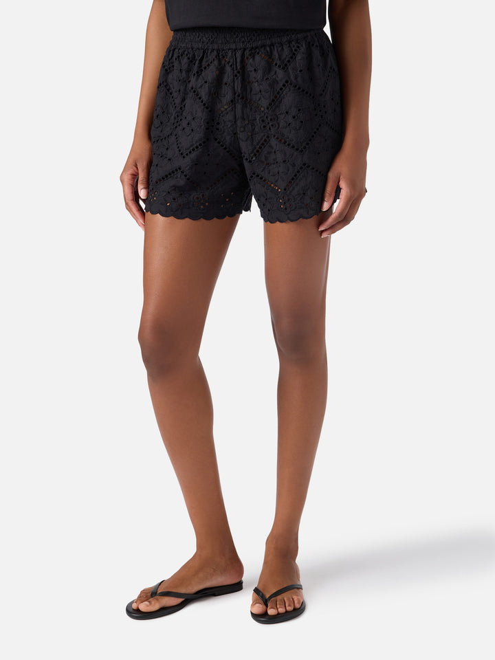 Black Meave broderie anglaise shorts