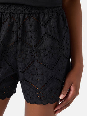 Black Meave broderie anglaise shorts