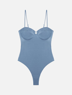 Medea shimmer avio blue underwired one-piece swimsuit