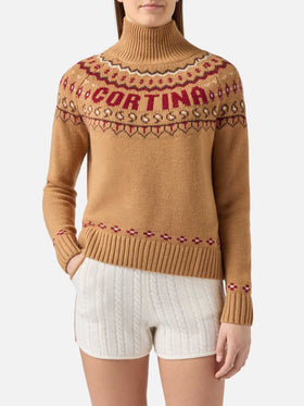 Damenpullover Meghan aus Kaschmirmischung mit nordischem Jacquard