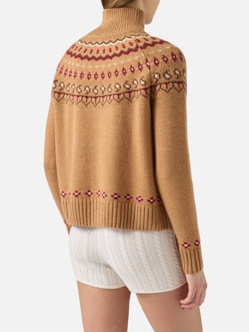 Damenpullover Meghan aus Kaschmirmischung mit nordischem Jacquard