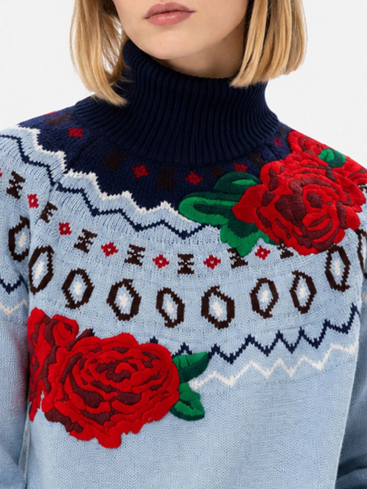 Pull Meghan en mélange de cachemire avec jacquard 