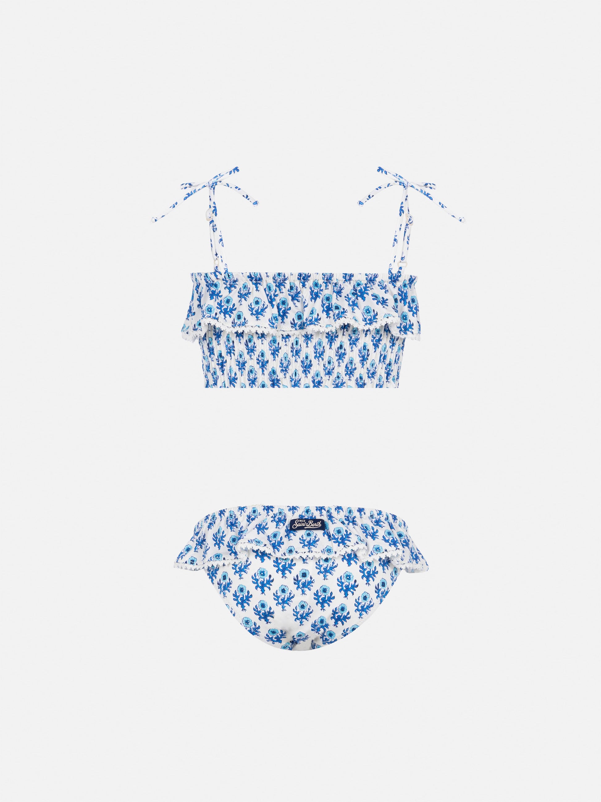 Melie smocked point embroidery bikini with ruffle - MC2 Saint Barth