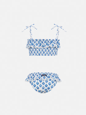Melie smocked point embroidery bikini with ruffle - MC2 Saint Barth