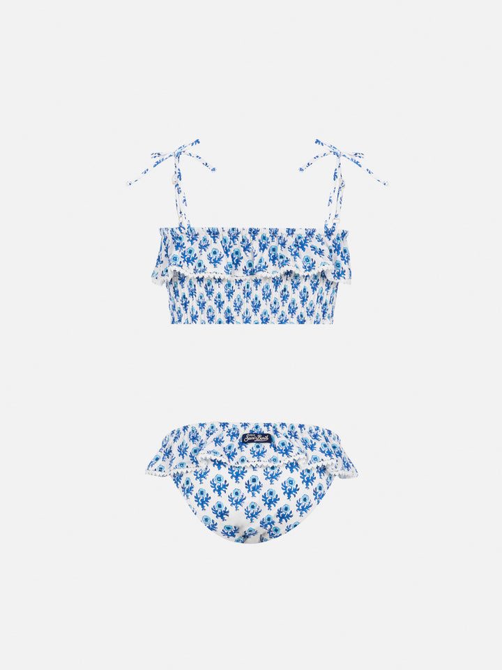 Melie smocked point embroidery bikini with ruffle - MC2 Saint Barth