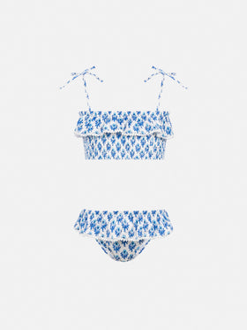 Melie smocked point embroidery bikini with ruffle - MC2 Saint Barth
