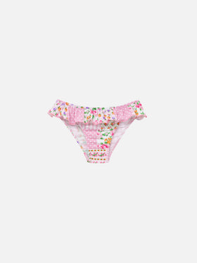 Melly ruffled swim briefs with flower patch print - MC2 Saint Barth