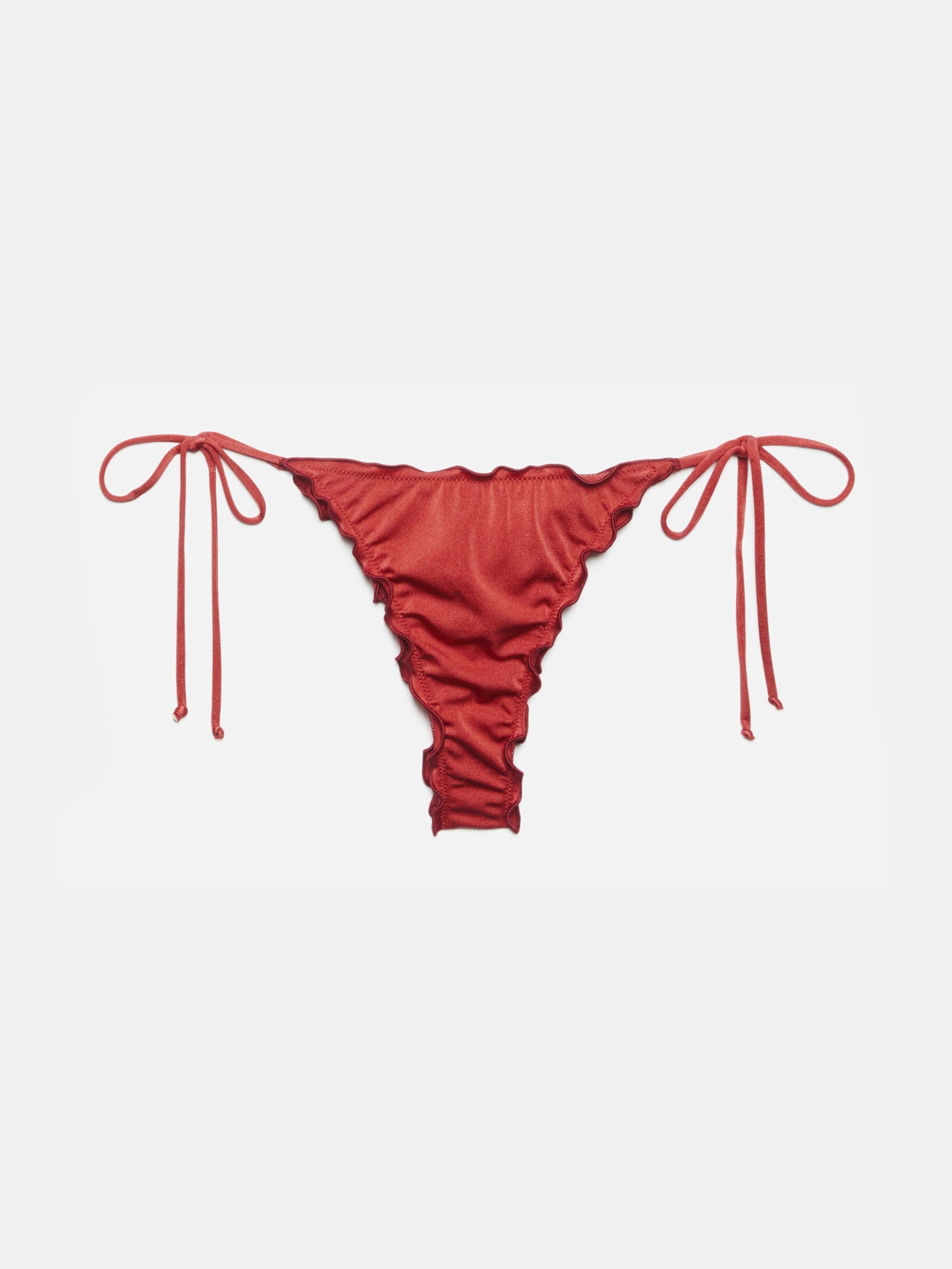 Slip mare Miami shimmer rosso mattone e taglio sgambato