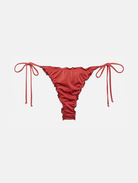 Slip mare Miami shimmer rosso mattone e taglio sgambato