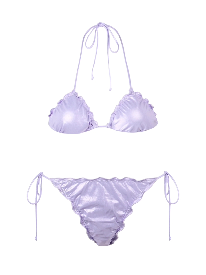 Bikini Sagittarius Miami triangolo laminato lilla