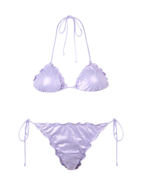 Bikini Sagittarius Miami triangolo laminato lilla