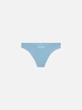 Slip da mare Mica in crinkle blu avio