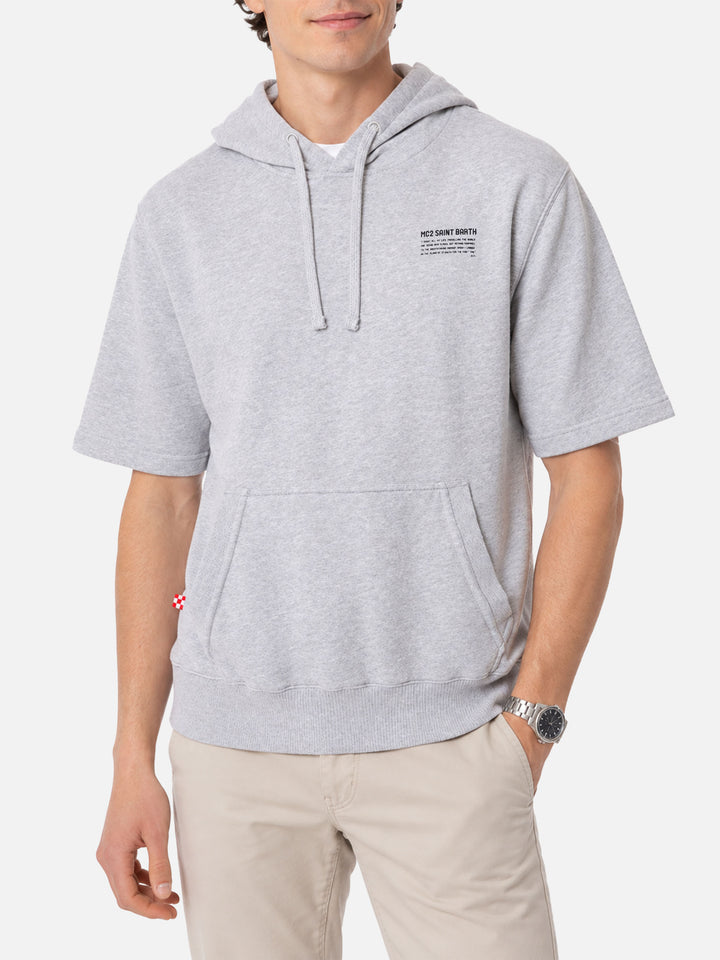 Mike grey short-sleeve hoodie