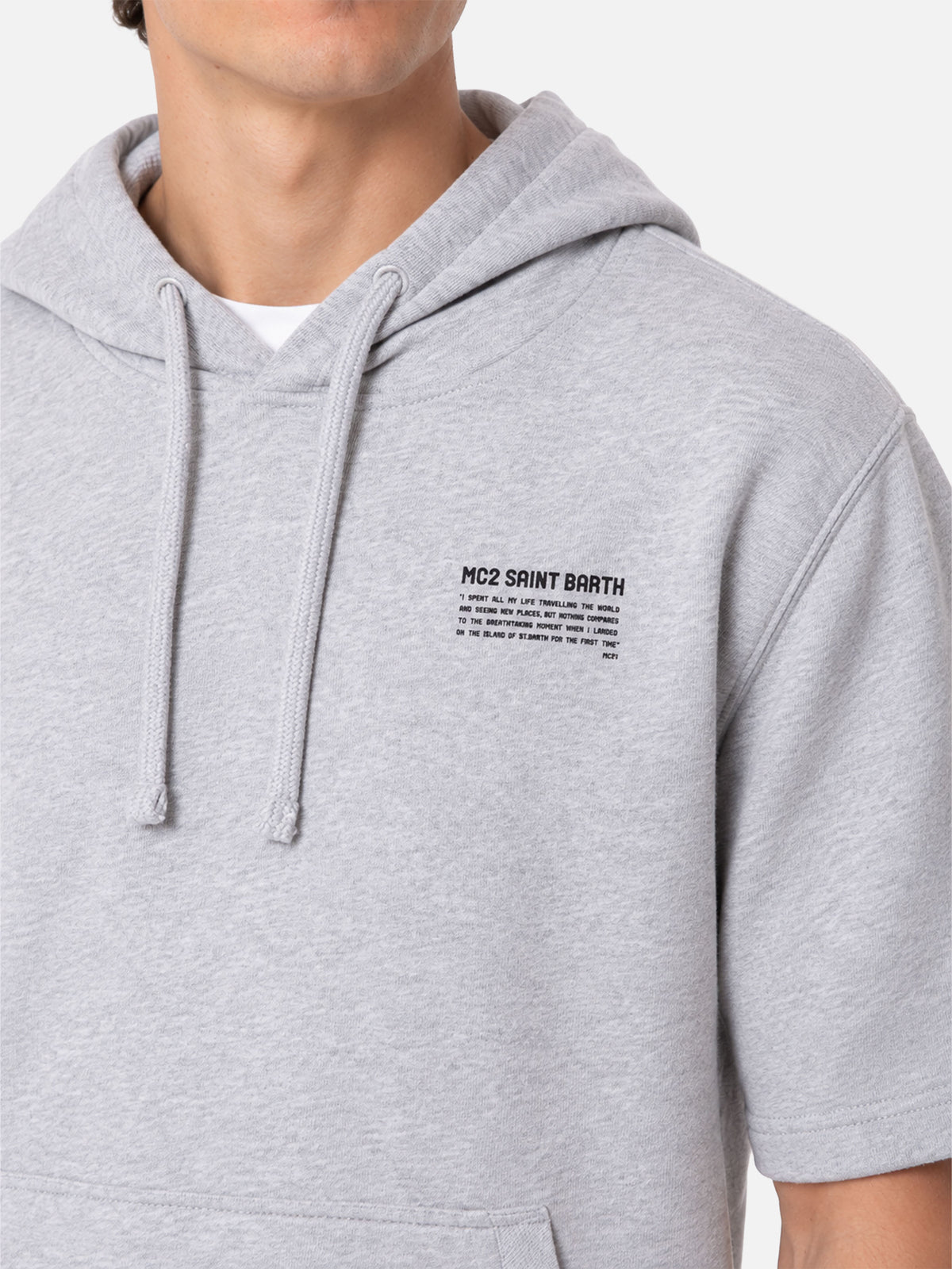 Mike grauer Kurzarm-Hoodie 