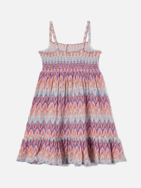 Vestido playero de punto raschel Miki con motivo de llamas en tonos pastel 