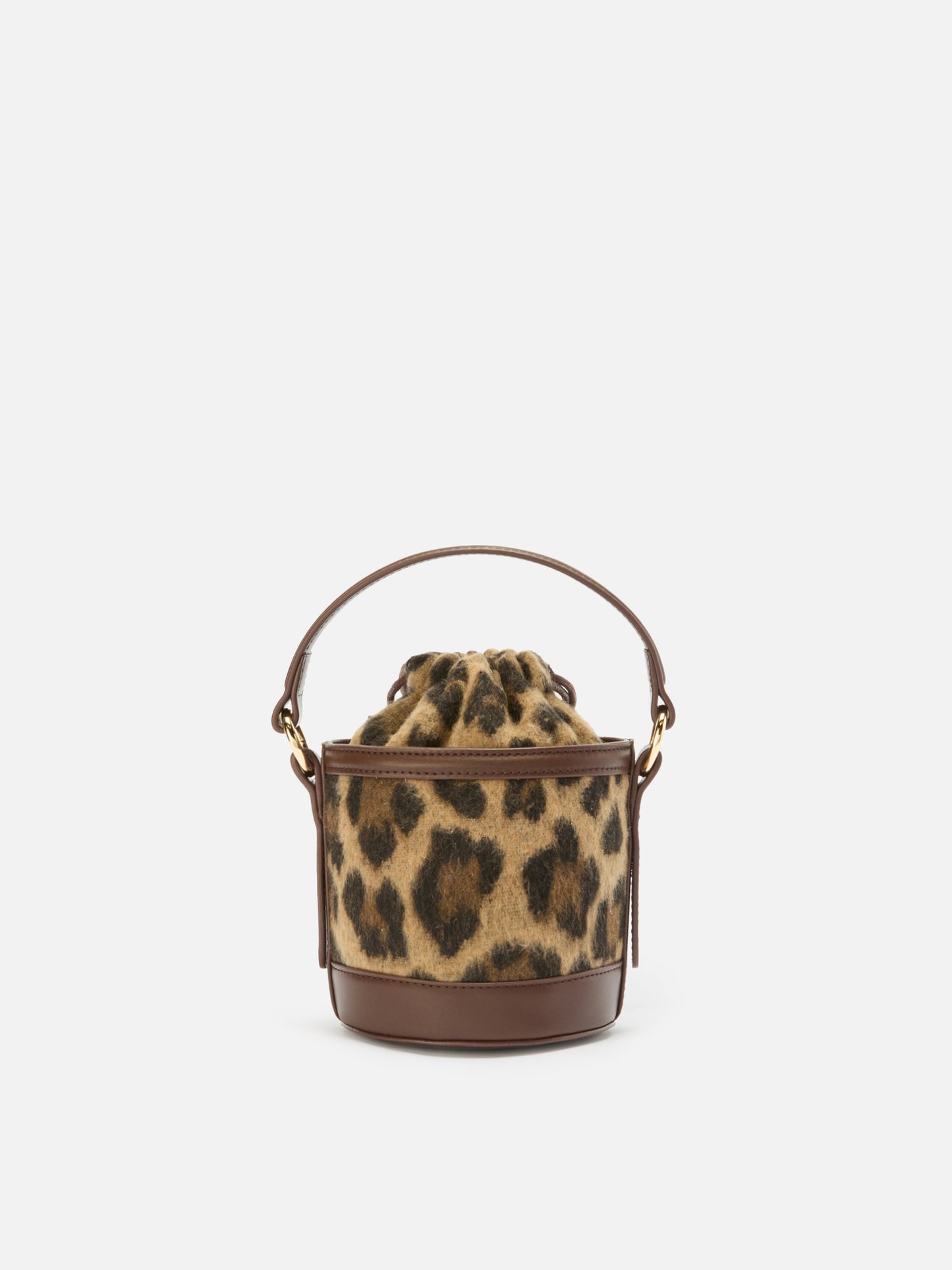 Mila Tweed Bucket Bag aus Tweed mit Leopardenmuster aus Wollmischung