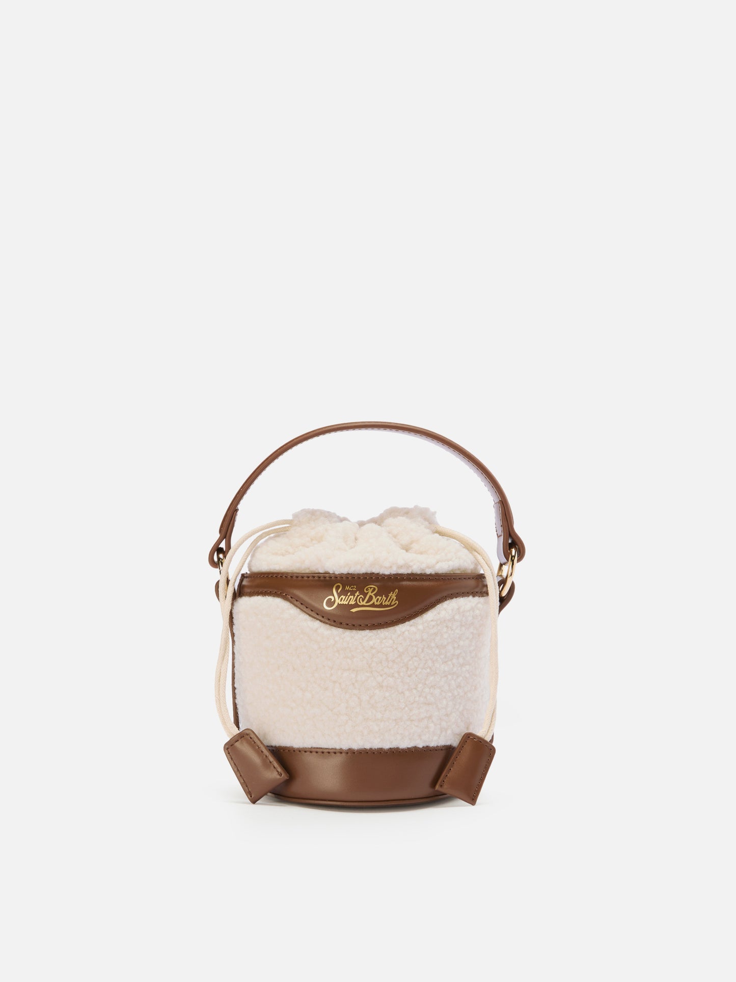 Mila Teddy Bucket Bag aus weißem Sherpa