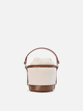 Mila Teddy Bucket Bag aus weißem Sherpa