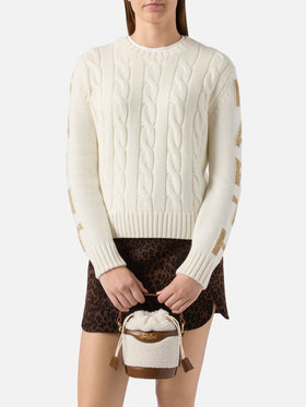 Mila Teddy Bucket Bag aus weißem Sherpa