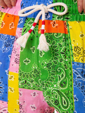 Pantalones de lino con bandana multicolor Millie 