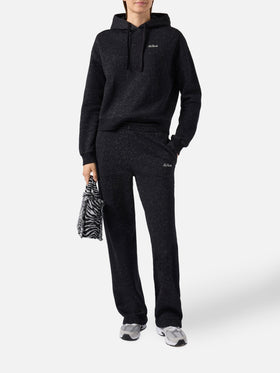Mindy Hoodie aus schwarzem Baumwoll-Lurex-Gemisch
