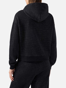 Mindy Hoodie aus schwarzem Baumwoll-Lurex-Gemisch