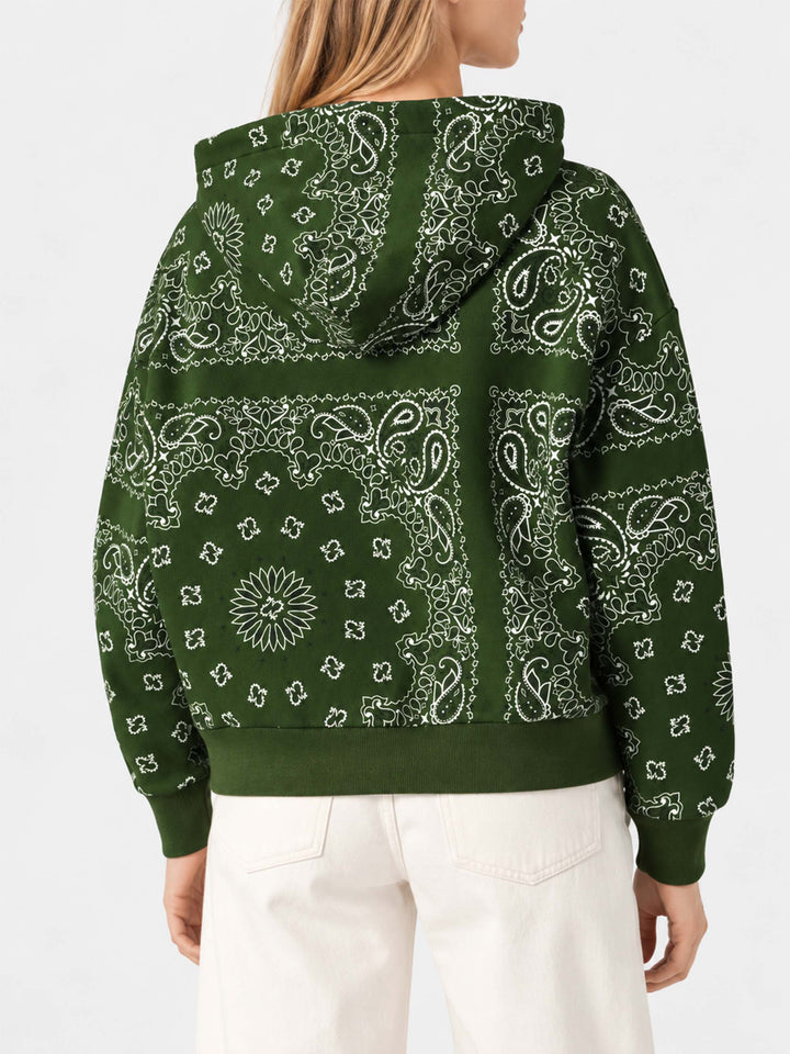 Sudadera con capucha Green Mindy con estampado bandana 