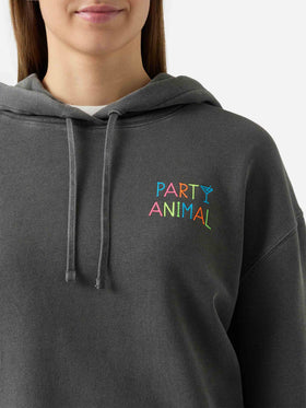 Mindy cotton hoodie with Party Animal embroidery