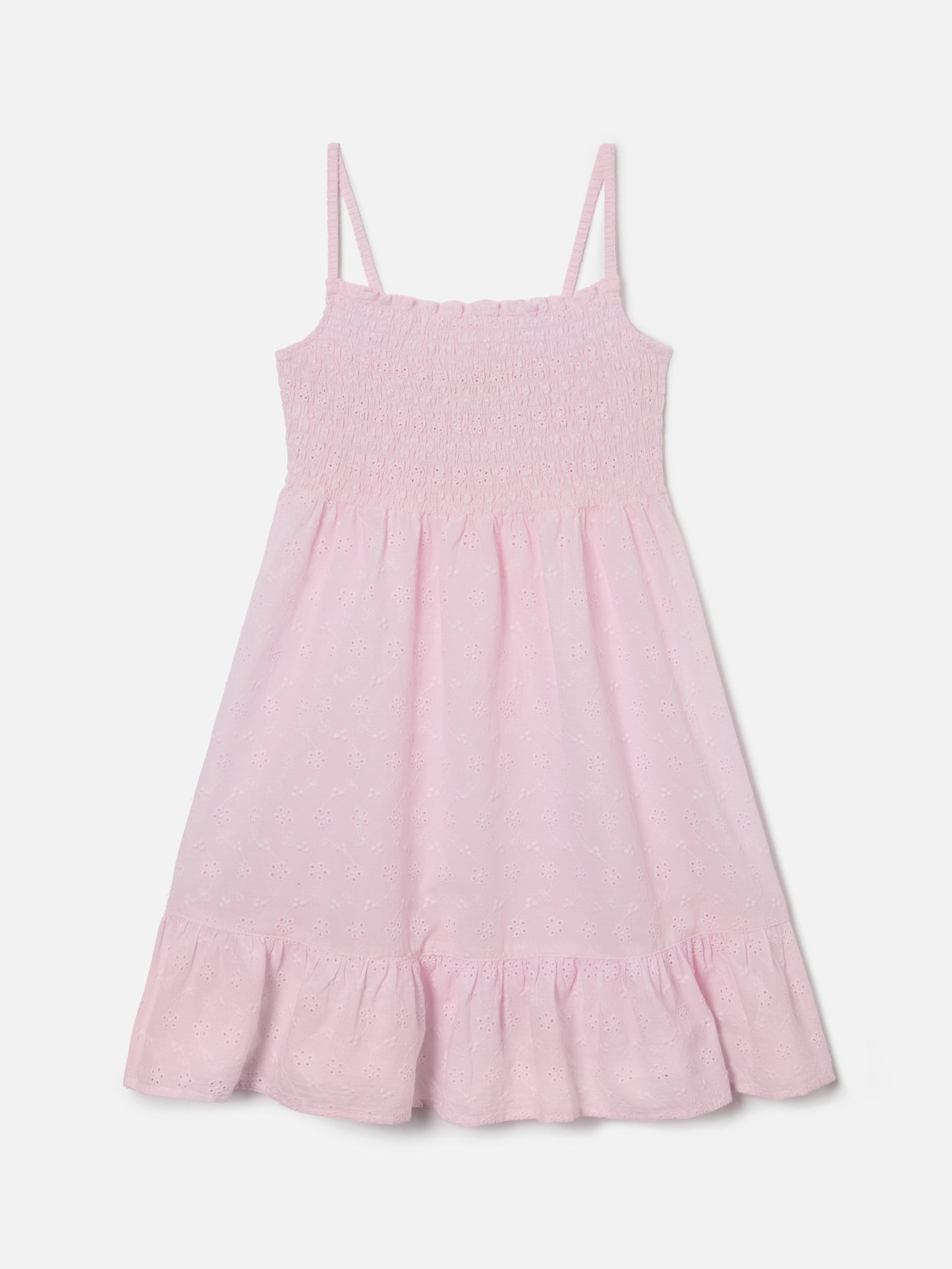 Abito prendisole Miki in cotone sangallo rosa 