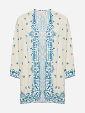 Milos kimono jacket with bandanna placed print - MC2 Saint Barth
