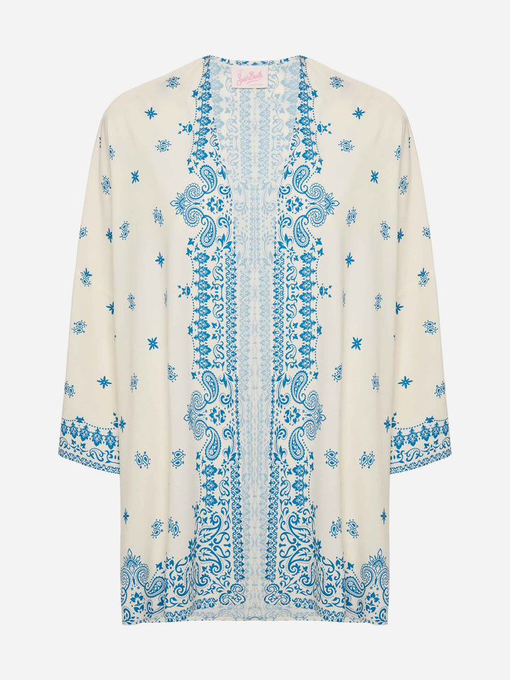 Milos kimono jacket with bandanna placed print - MC2 Saint Barth