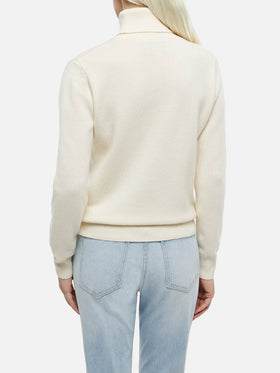 Woman white cashmere blend turtleneck sweater Moody - MC2 Saint Barth