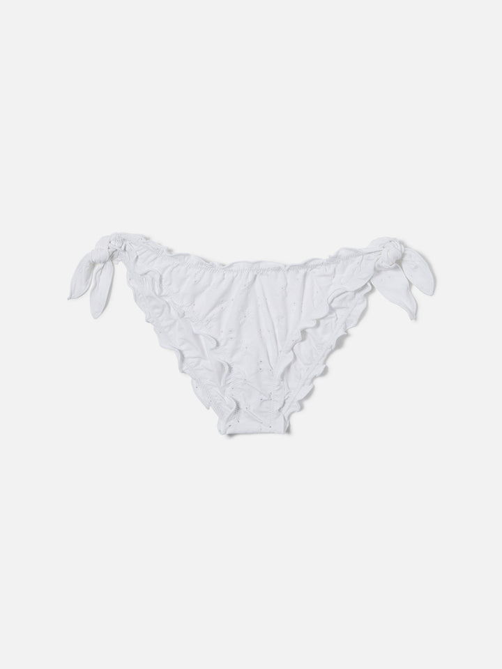 Slip mare Moon classico in tessuto sangallo bianco