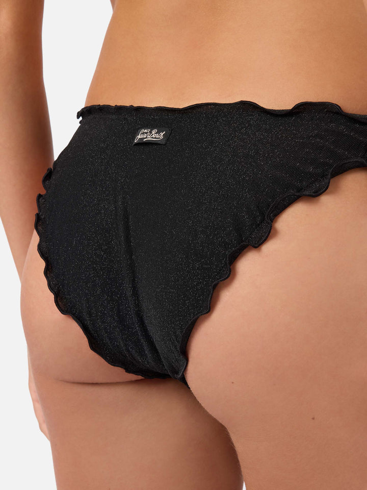 Slip mare Moon classico in tessuto lurex nero tinta unita