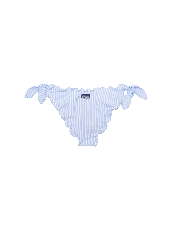 Moon seersucker classic swim briefs with striped print - MC2 Saint Barth
