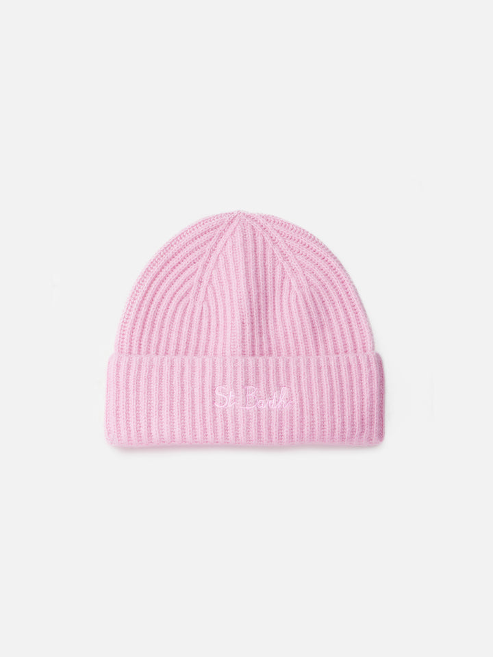 Damen Mütze aus Kaschmirmischung in Rosa Moss